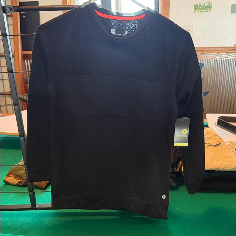 Black quilted youth sweatshirt